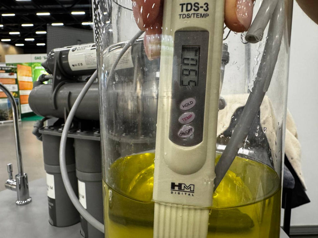 TDS-метр показывает 590 ppm до очистки